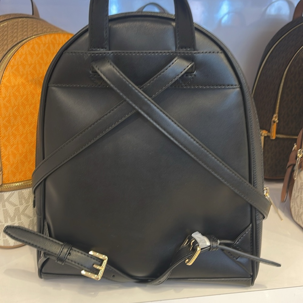 MICHAEL KORS Rhea Medium Zip Pebbled Leather Backpack
BLACK 
NWT - Picture 4 of 16